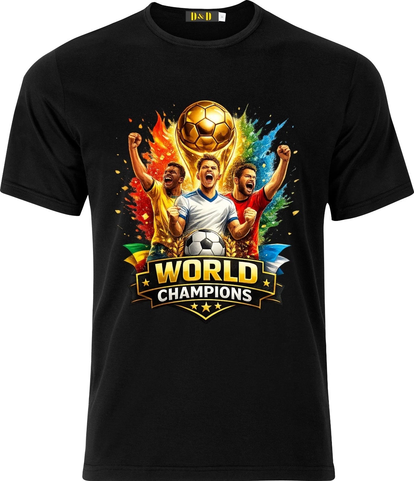 World Champions England Football Soccer Fan round Neck Short Sleeve T shirt
