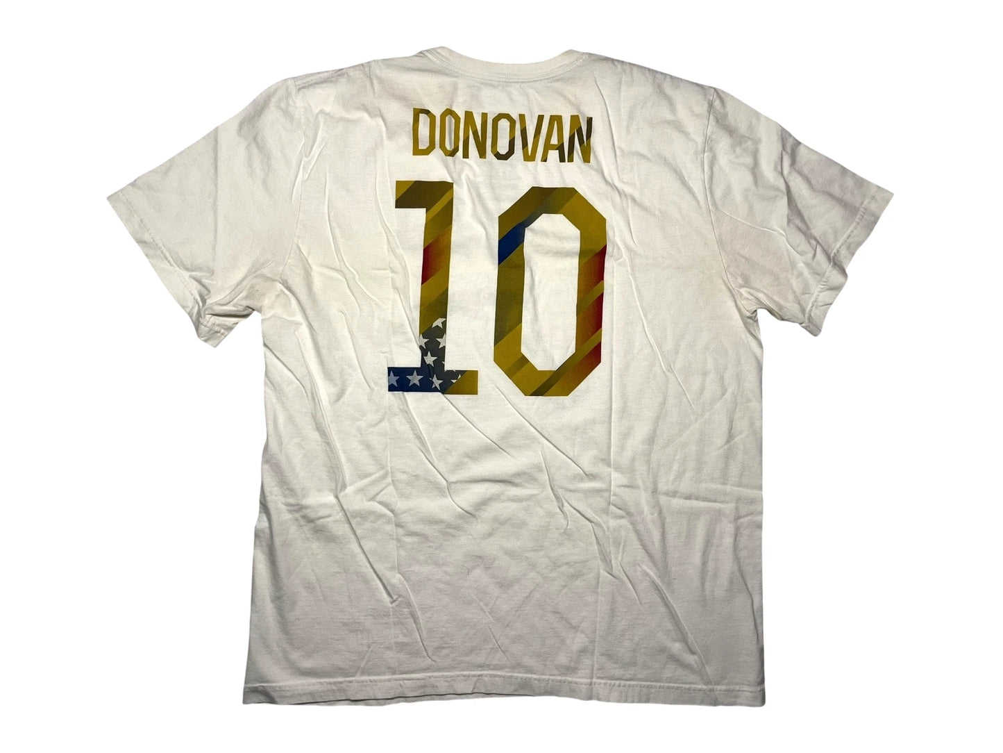 #10 LANDON DONOVON World Cup USMNT US SOCCER T-SHIRT American Flag fan Men's XL