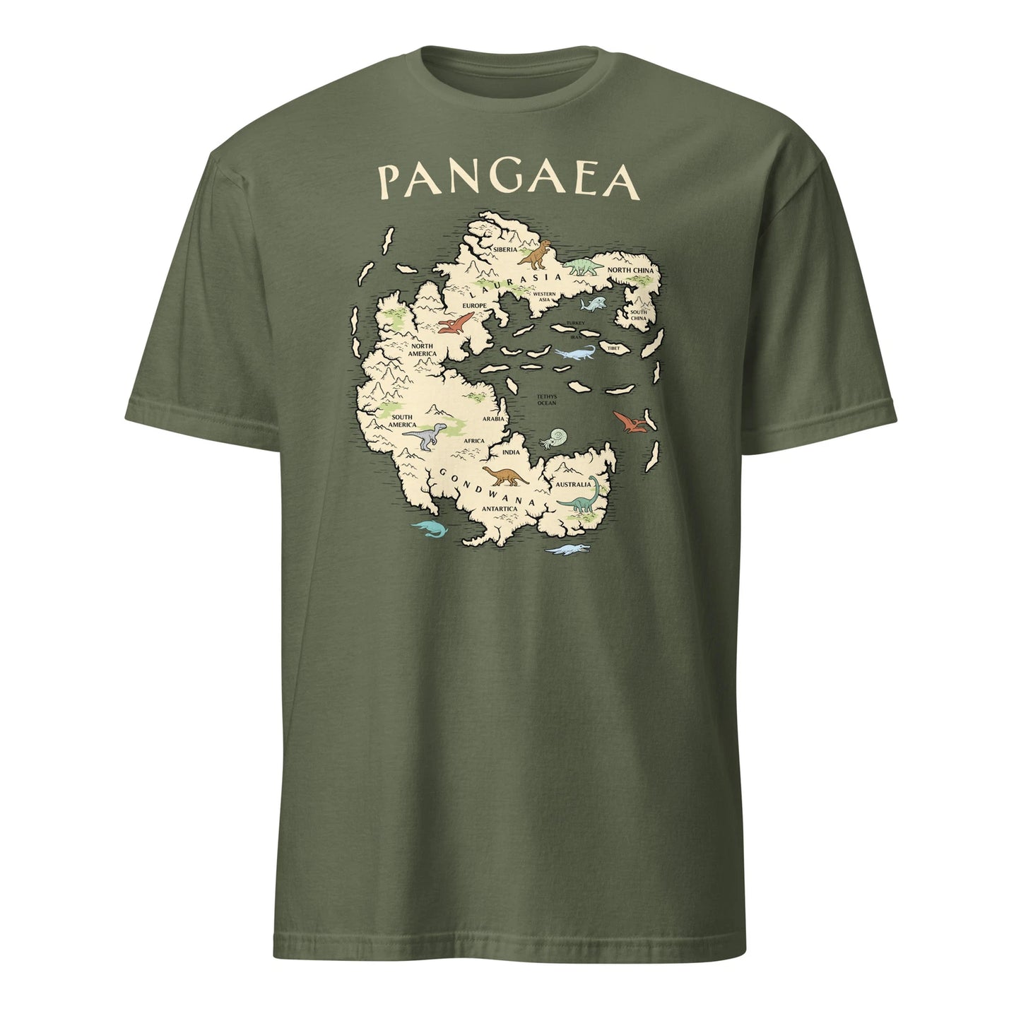 Pangaea Shirt Reunite Pangaea One Continent World Earth Map T-Shirt Size S-3XL