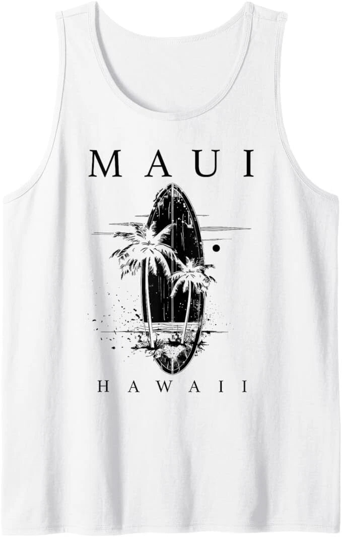 Maui Hawaii Surf Vintage Surfing Surfer Tank Top