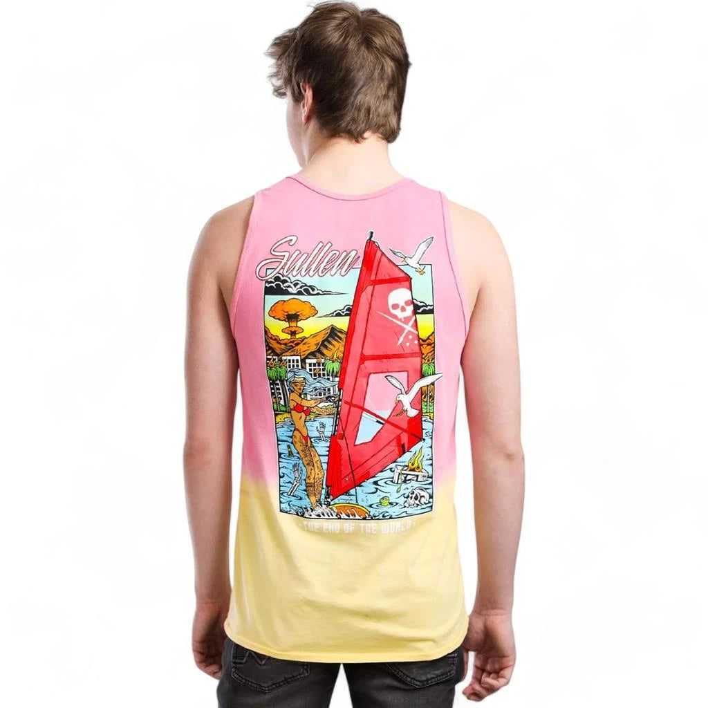 Men's Sullen Art End of The World Tank Top Wax Yellow Tattoo Biker T-Shirt M-XXL