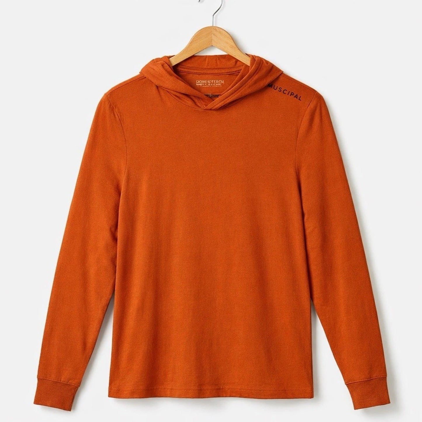 Municipal Sport Utility Gear Mens L Enduro Stretch LS Hooded T Orange Athleisure