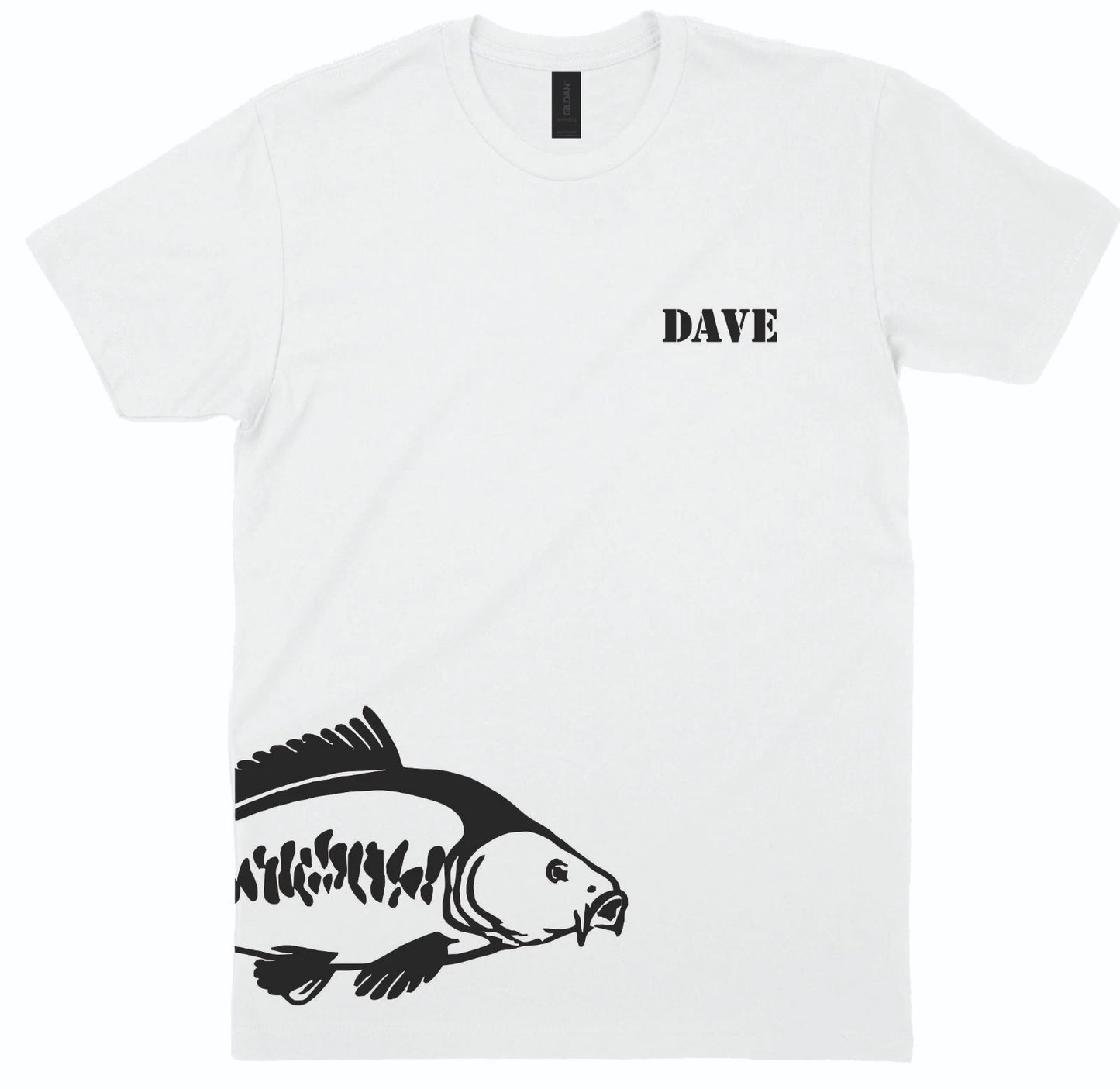 Personalised Carp Fishing T Shirt Custom Name Angler Fisherman Gift