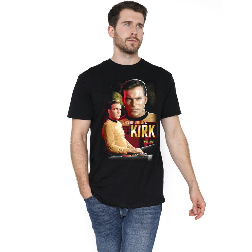 Star Trek Captain Kirk T-Shirt S-5XL, Black