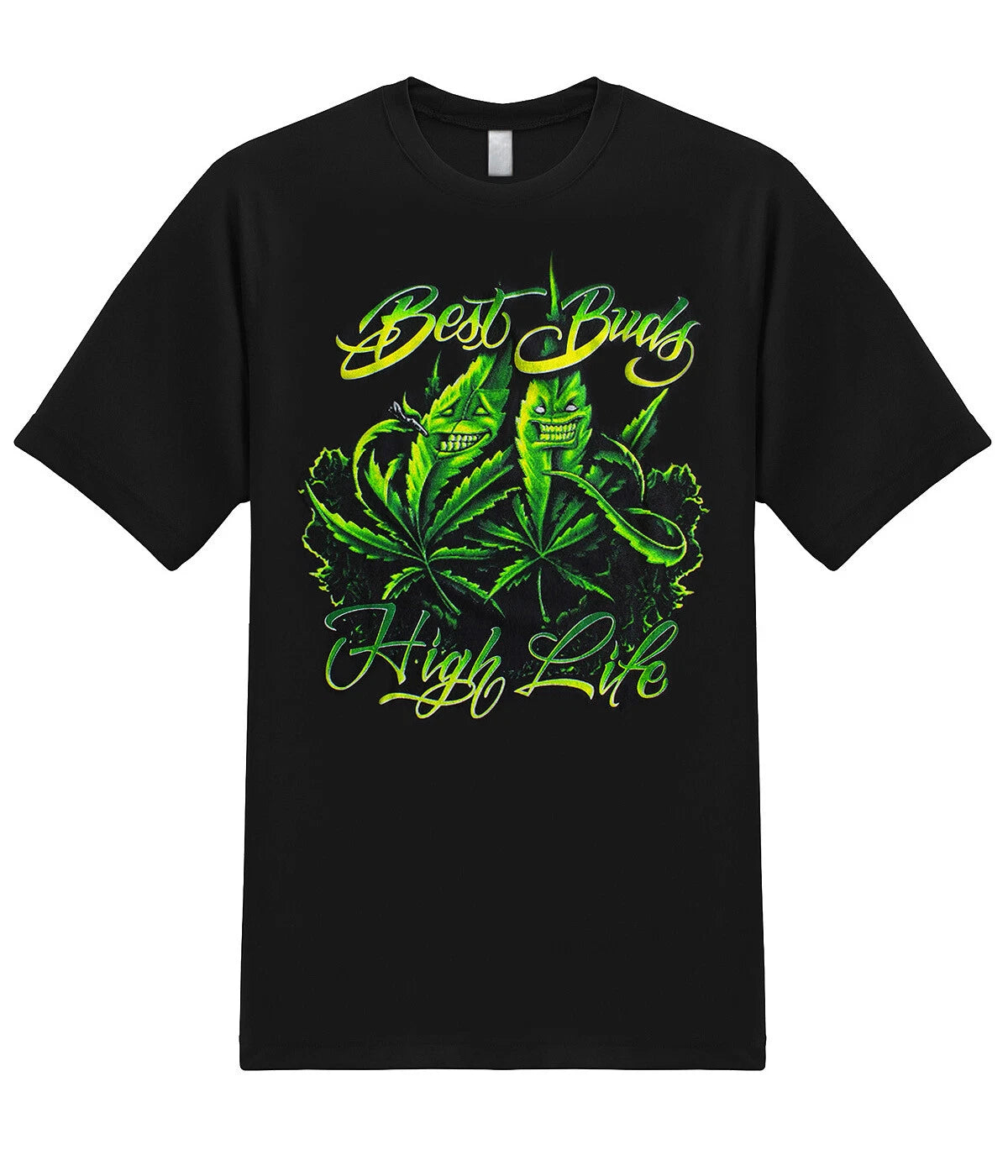 Best Buds High Life Marijuana 420 Weed Pot Cannabis Stoner Funny Graphic T-Shirt