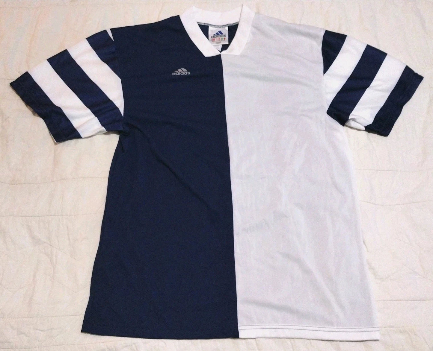 Vintage Adidas Soccer Jersey Mens Large White Black USA Made NEW
