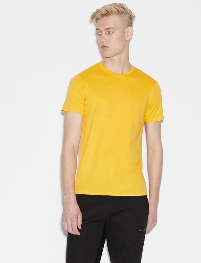 Armani Exhange Short-Sleeved Pure Pima Jersey Crew Neck , Mustard, L