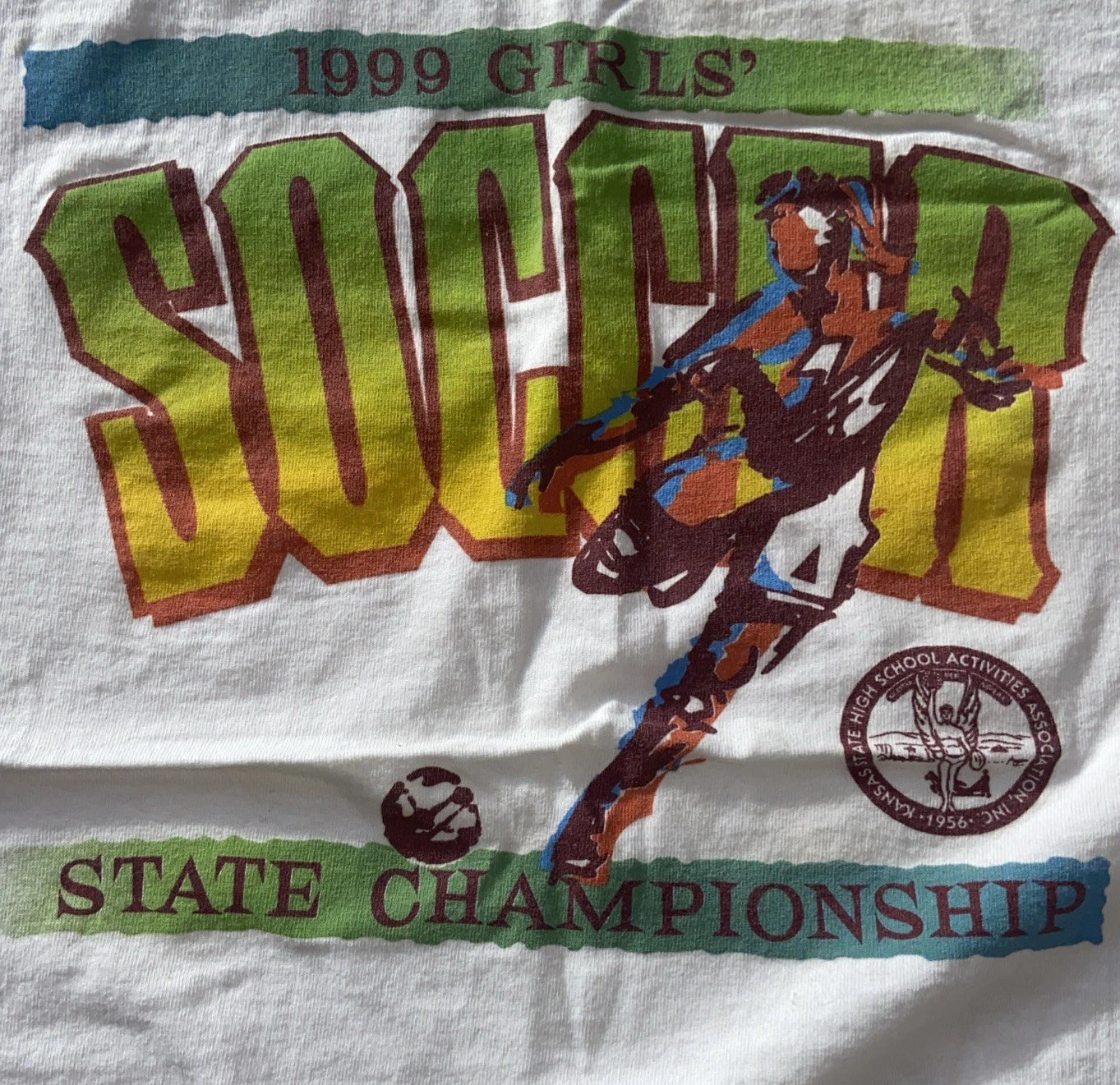 GIRLS SOCCER Kansas 1999 State High School Championship VTG Size Large