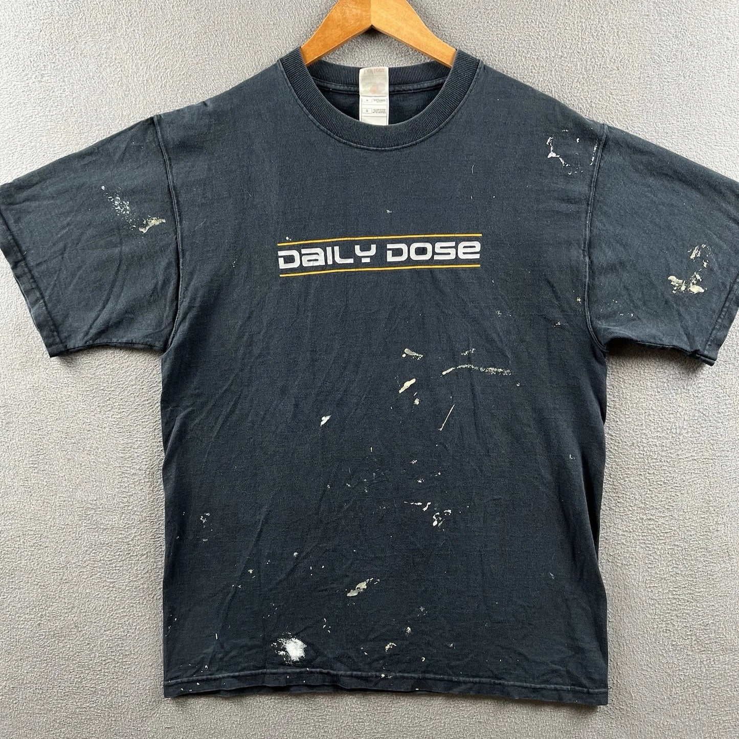 Vintage Daily Dose Shirt Mens Large Faded Thrashed Distressed Paint 90s Grunge