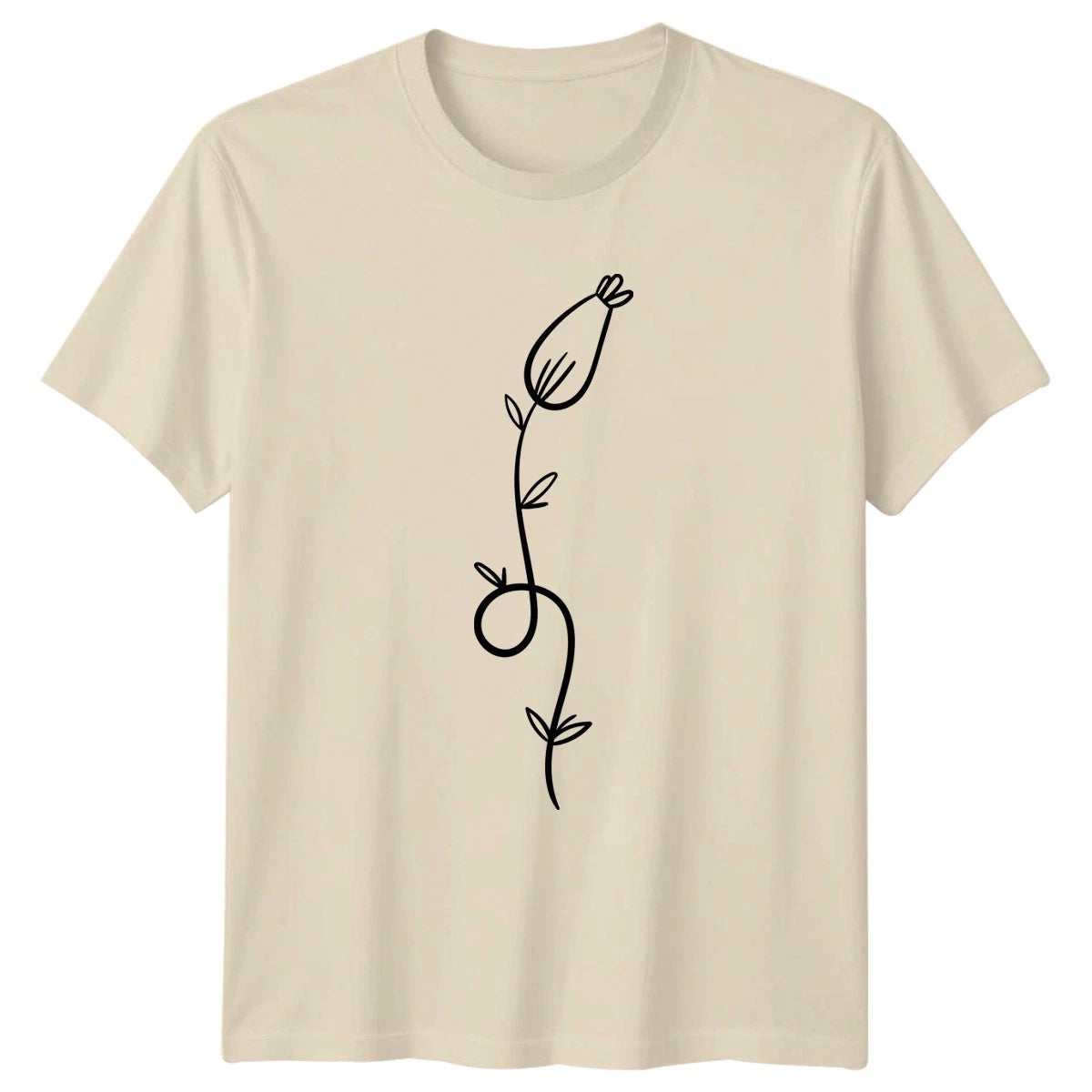 Simple Minimalist Flower Line Art T-Shirt Botanical Floral Birthday Gift