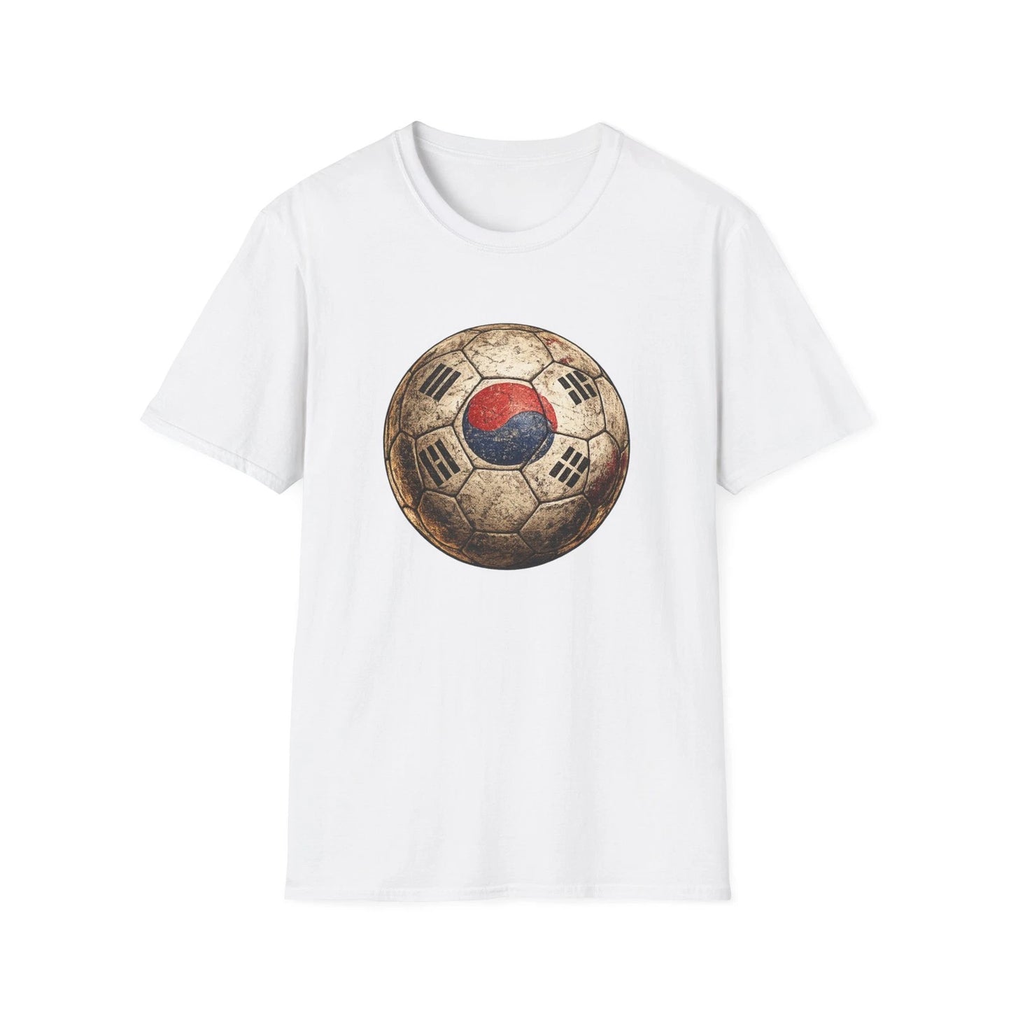 Korean Flag Soccer Ball T-Shirt Vintage Taegeuk Football Fan Tee