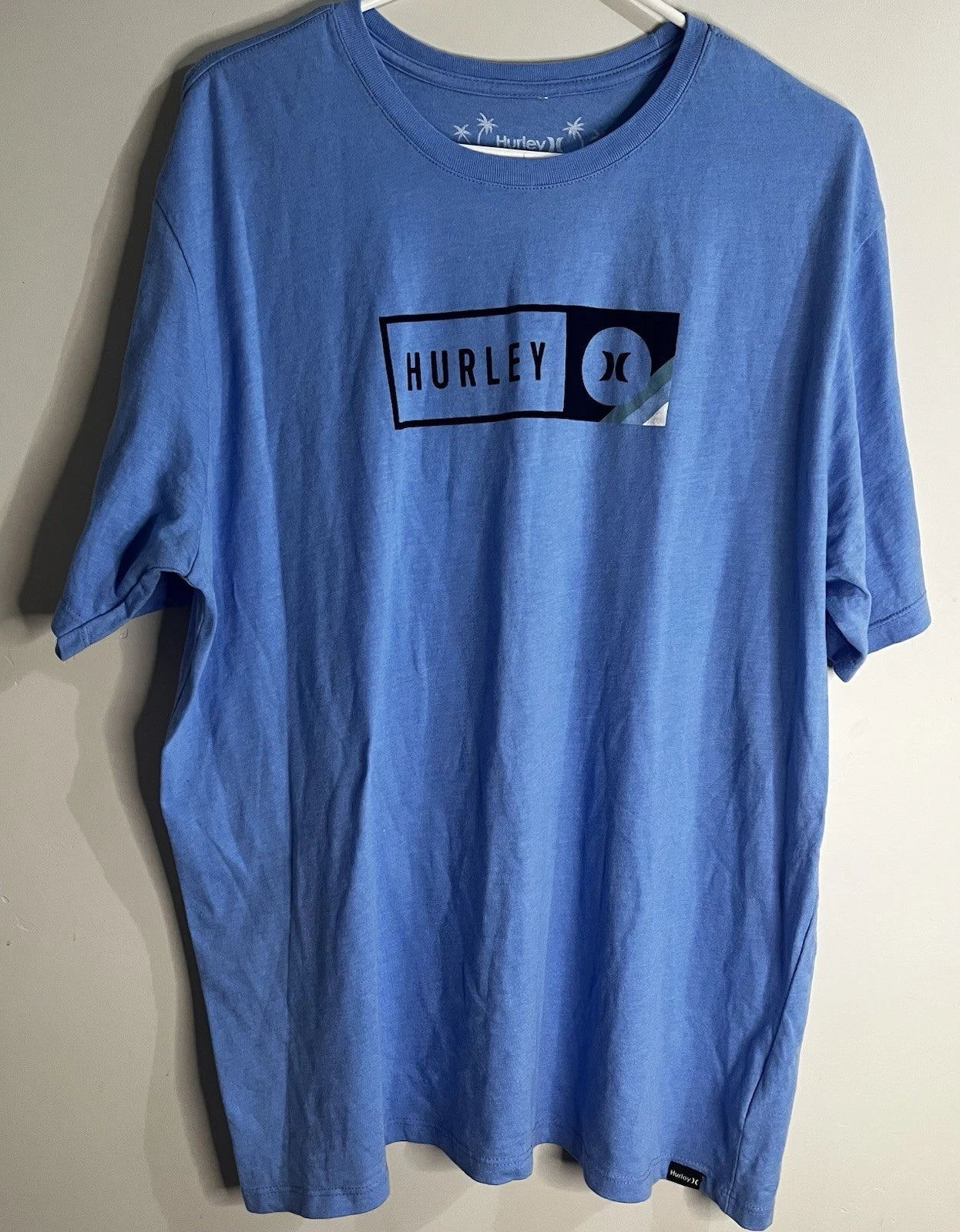Skate Core Surf Core Streetwear Hurley Everyday Light Blue Graphic T-Shirt XXL