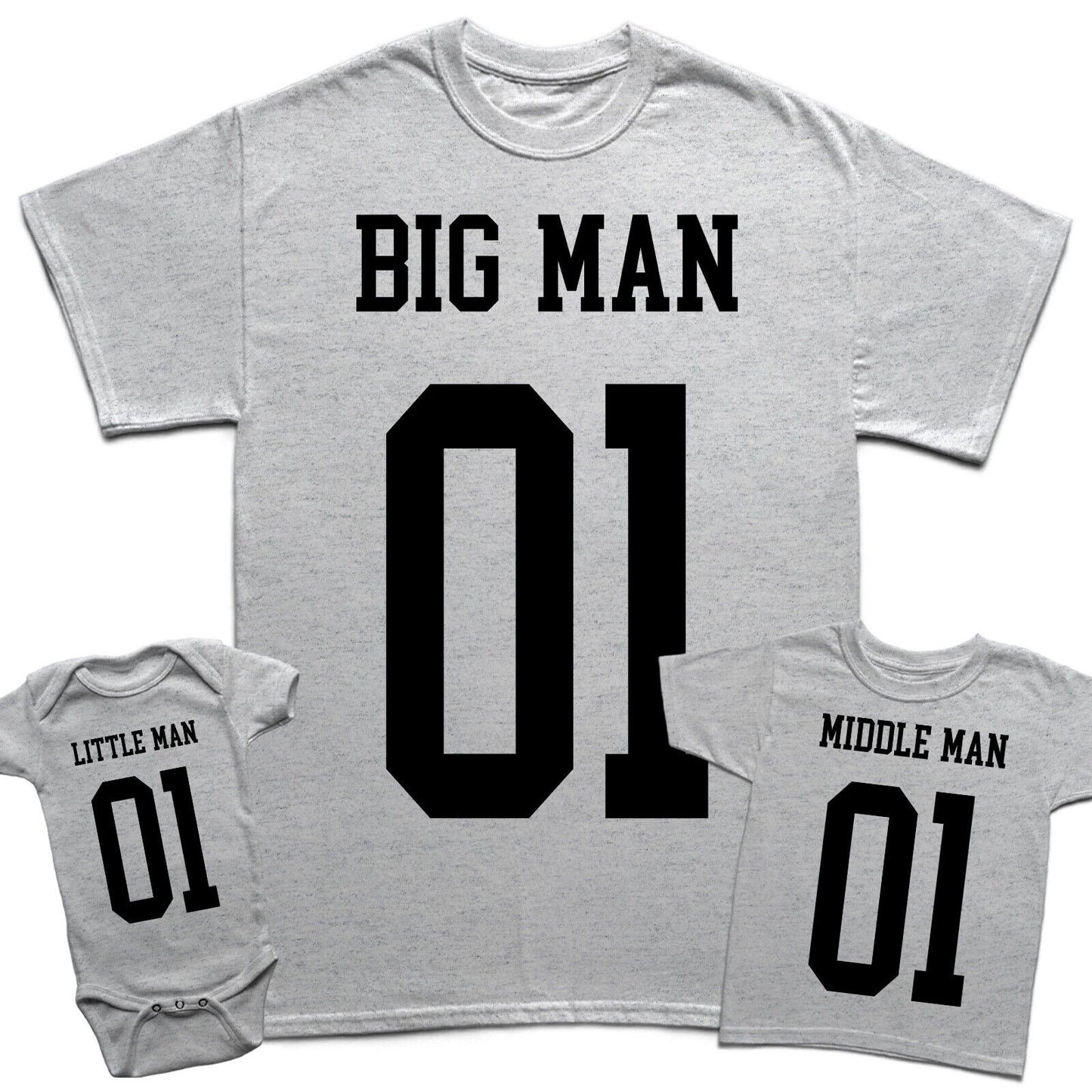 Personalised Big Man Fathers Day Son Daughter Kids Baby Matching T-Shirts #FD