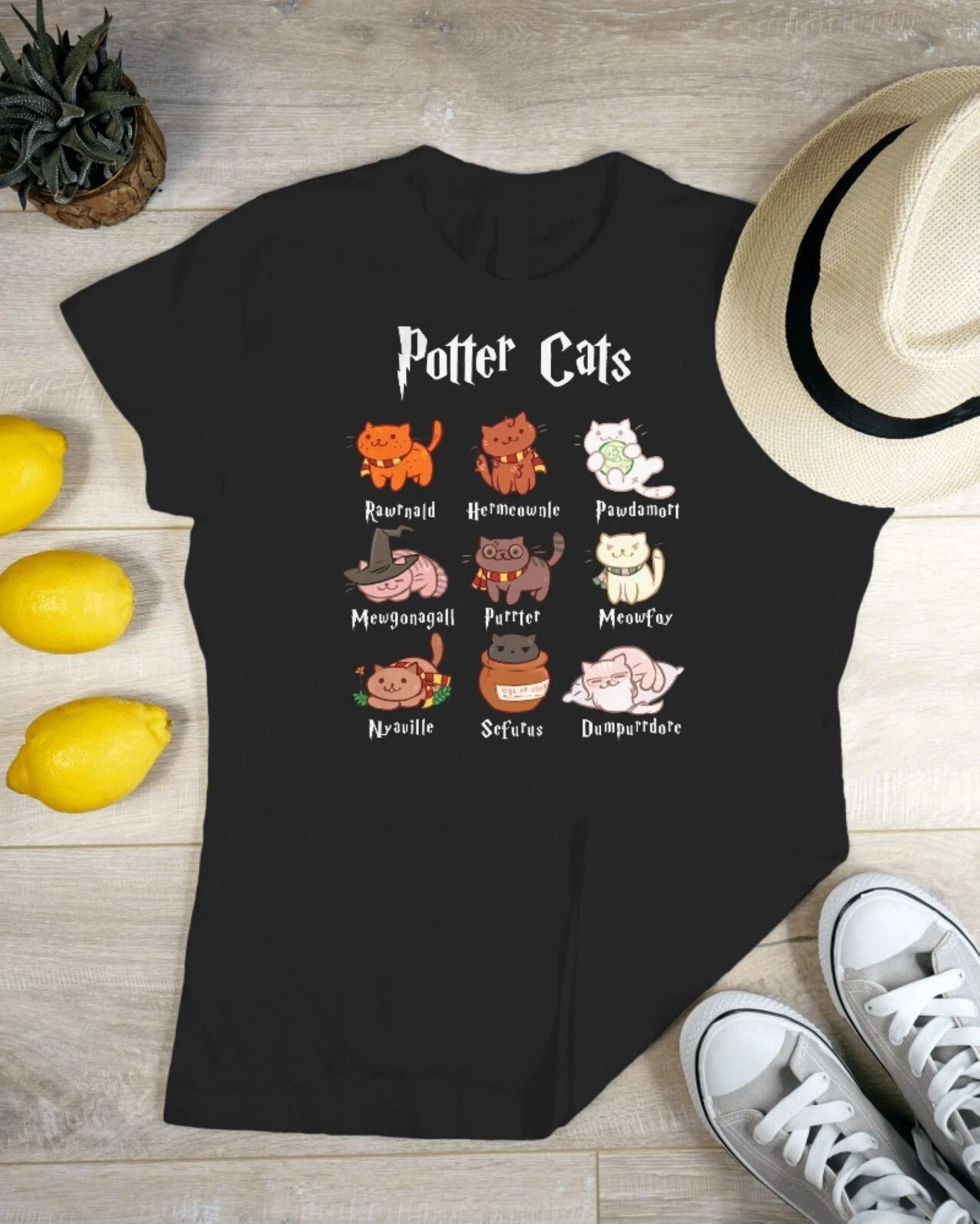 POTTER CATS T-Shirt, Funny Kitten Shirt, Cat Lover Tee, Unisex Adult KidsTee Top
