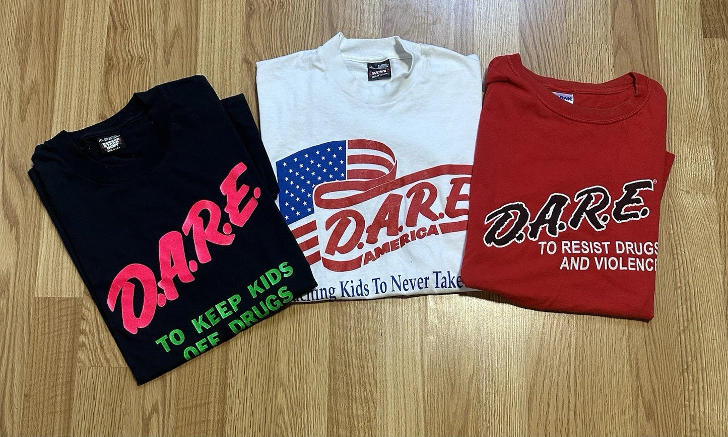 90s Vintage Dare to Keep Kids Off Drugs T-Shirt Lot XL Large Retro
