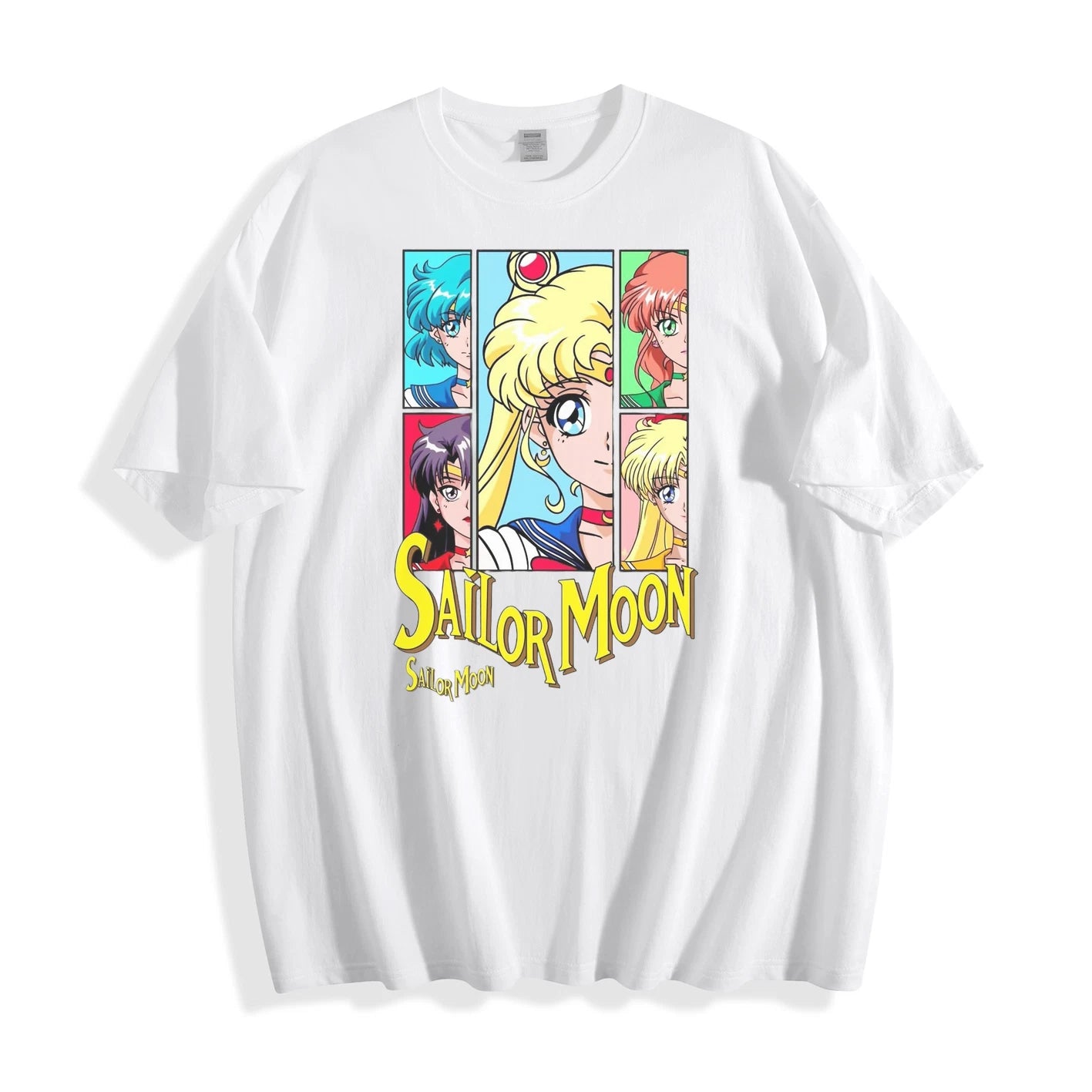 Offical Sailor Moon Anime Magical Girl Graphic T-Shirt Retro Manga Cotton Tee