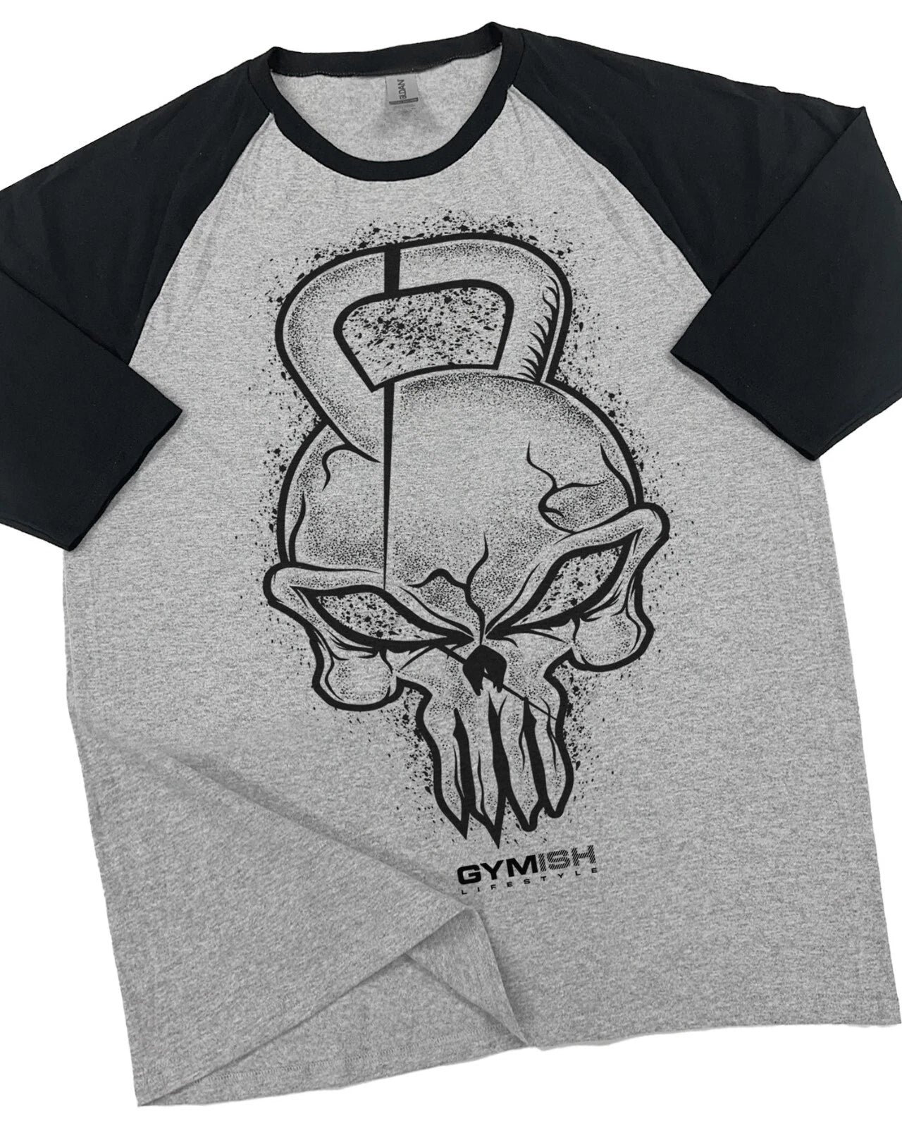 028. RAGLAN Gym Reaper Funny Workout Gym T-Shirt for Men