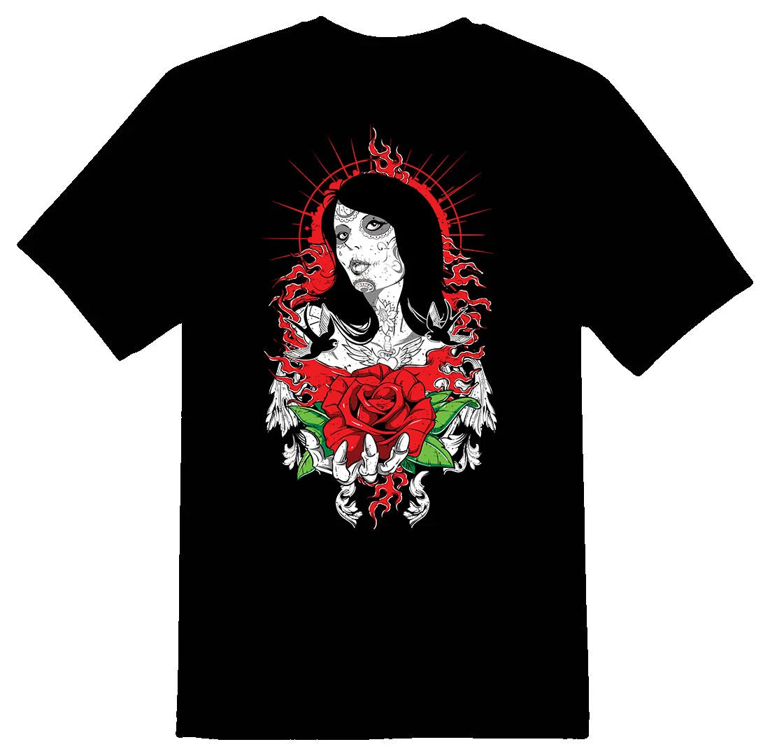 Sacred rose black or white tee