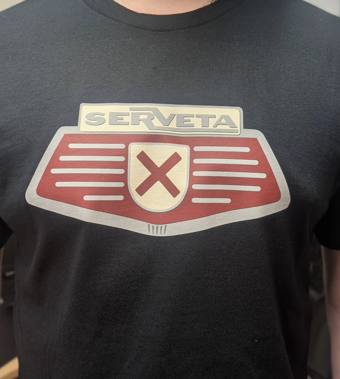 SERVETA classic scootering t shirt. Heavy cotton T-shirt - Black