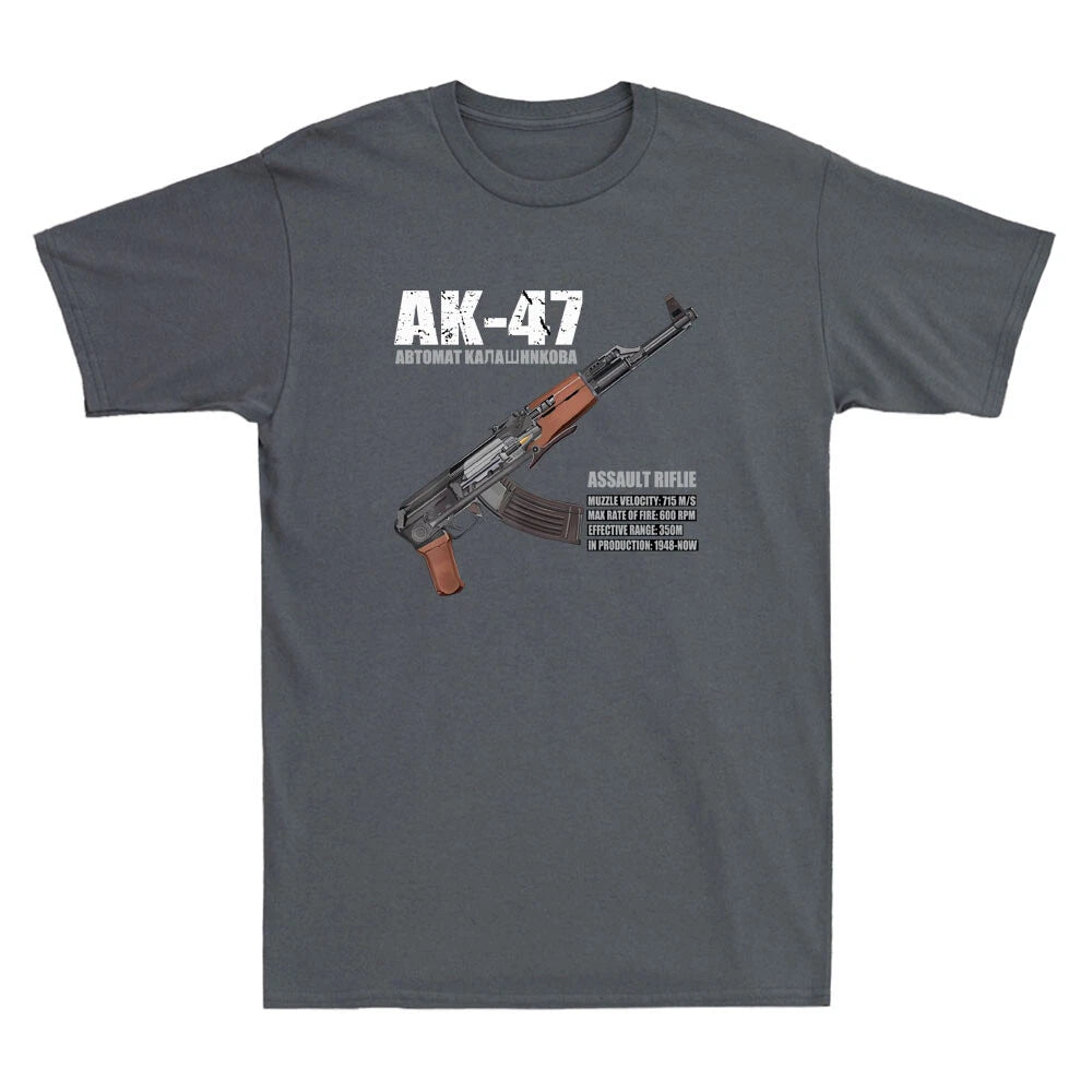 AK-47 Assault Rifle Russian AK Kalashnikov Cutaway Diagram Vintage Men's T-Shirt
