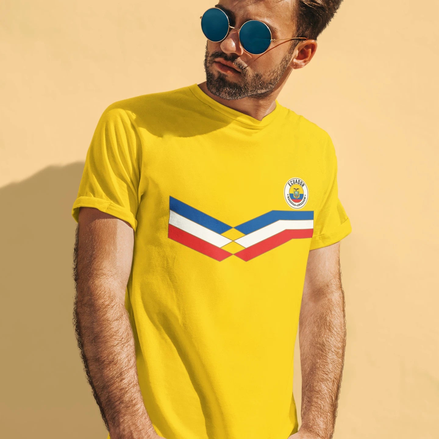 ECUADOR Retro Strip Football T-Shirt Mens World Cup 2026 South America