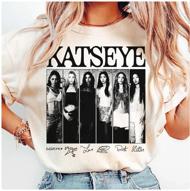 Katseye Music T Shirt, Katseye Kpop Graphics Shirt, Katseye Beautiful Chaos Shir