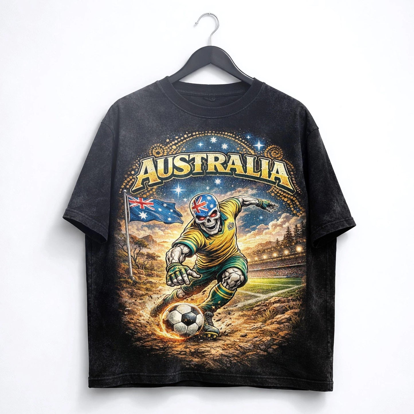 Australia Soccer Washed T Shirt World Cup 2026 Aussie Graphic Tee