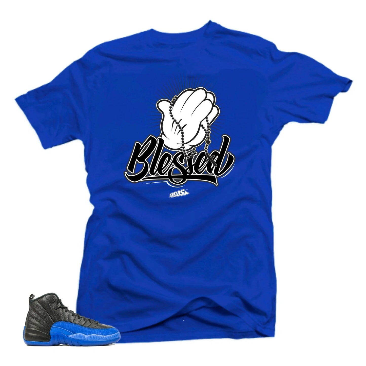Shirt to Match Jordan 12 Game Royal Sneaker tees-Blessed Royal