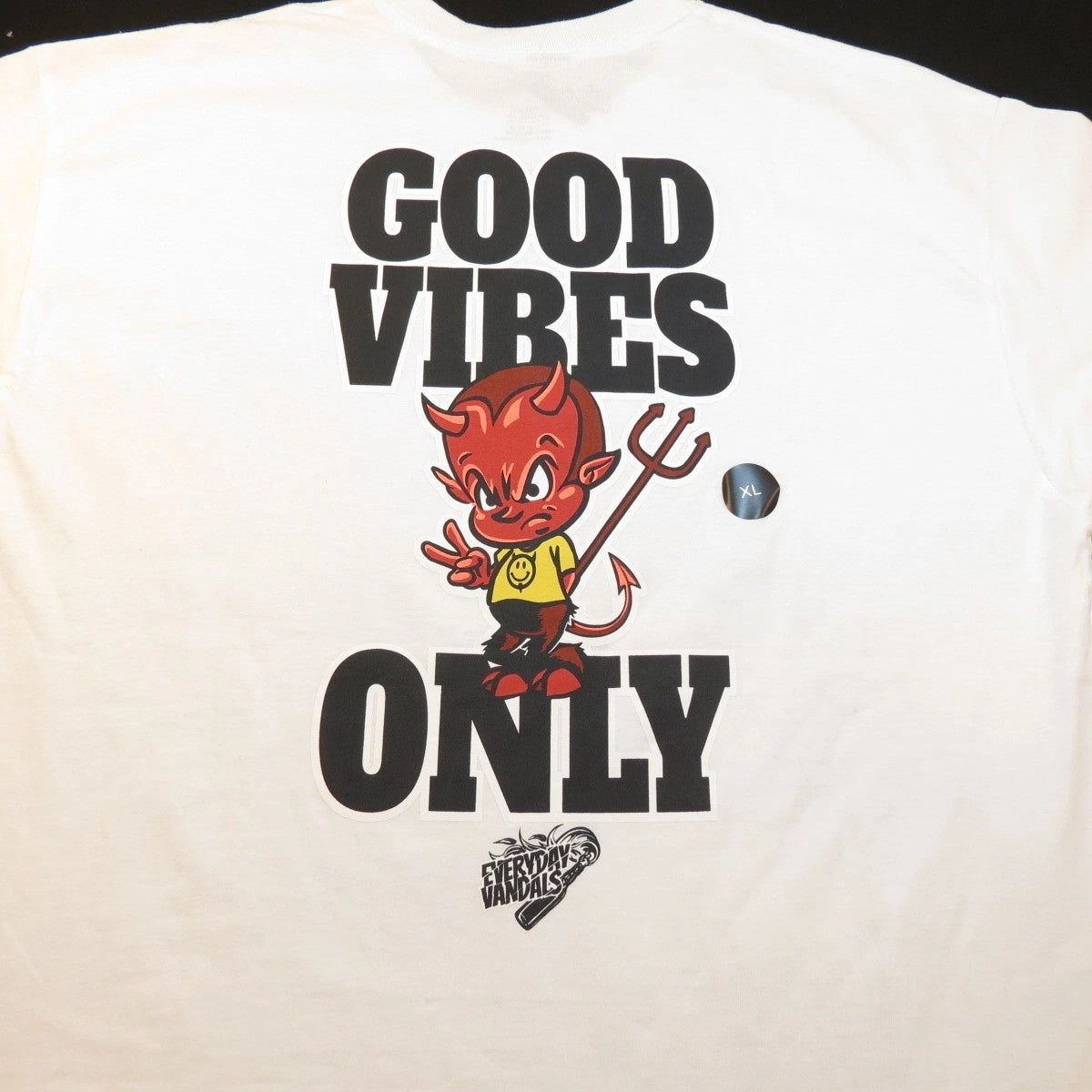 NEW EVERYDAY VANDALS GOOD VIBES ONLY DEVIL TEE T SHIRT Mens XL streetwear