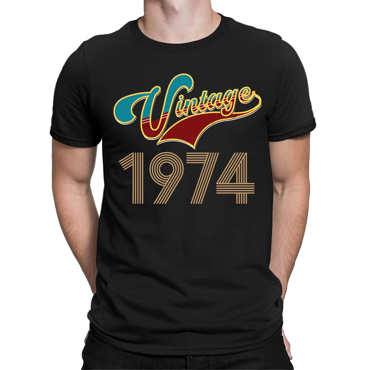 Personalised Vintage 1974 52nd Birthday Custom Mens Womens T-Shirts #NED 2T1A1