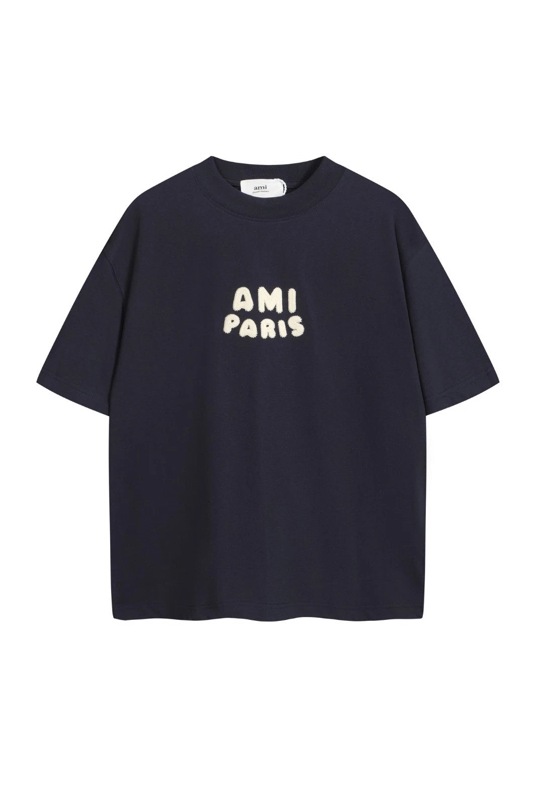 AMI PARIS Tee Men's Navy blue & Beige Short Sleeved T-Shirt S-M-L-XL