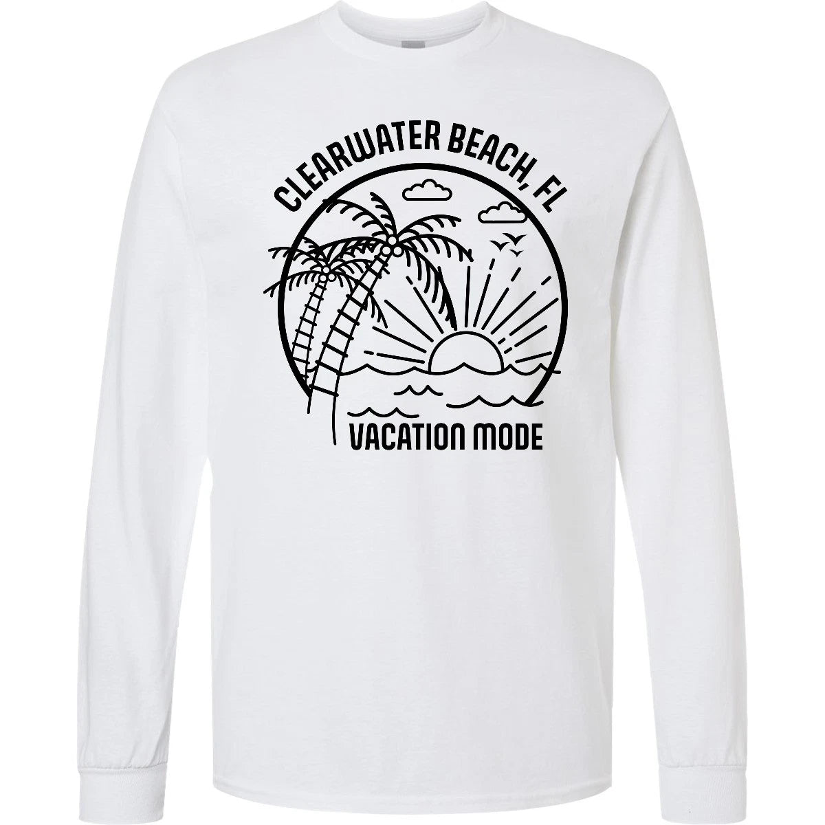 Inktastic Summer Vacation Mode Clearwater Beach Florida Long Sleeve T-Shirt Fun