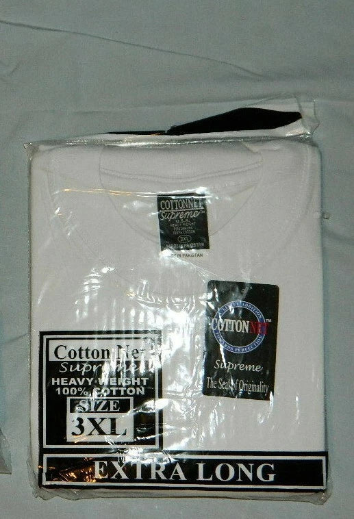 T shirt Tee shirts Mens Extra Long heavyweight 3XL or 4LX Cotton Net 6 pack