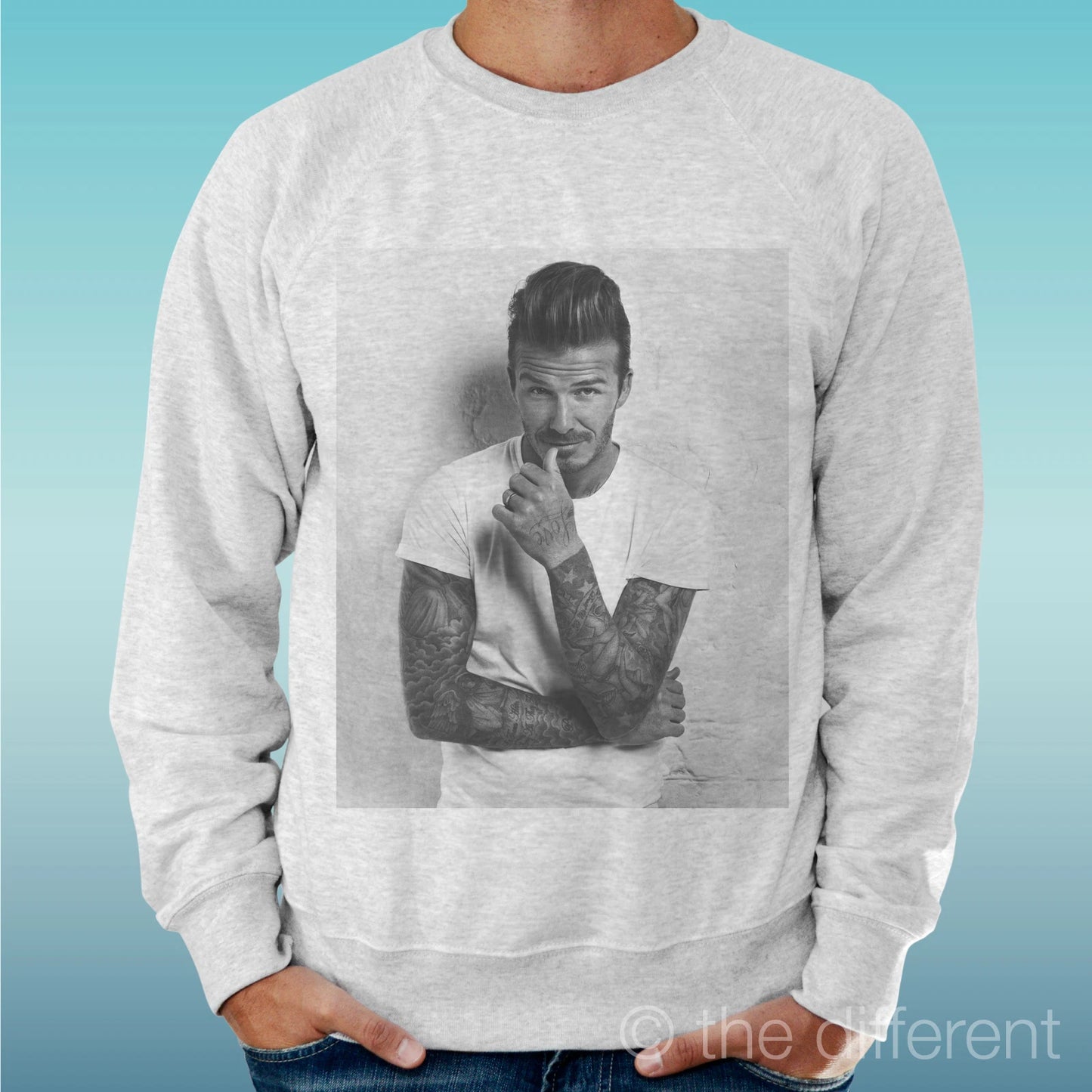 Felpa Man Light Sweater Light Grey " Beckham " Road To Happiness