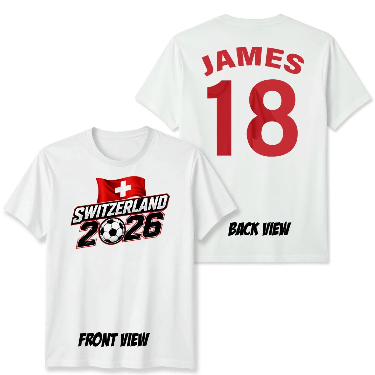 Switzerland Personalized Custom Name And Number Unisex T Shirt Football Top
