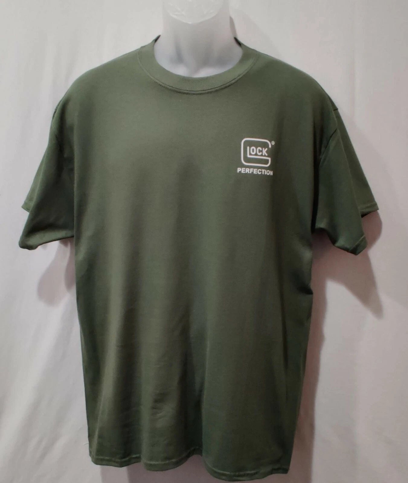 Glock Perfection Mens Military Green Shirt Logo Graphic T-Shirt Tee Gun *READ*