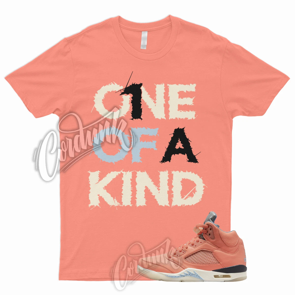 1OAK for 5 Crimson Bliss Leche Blue Sail Shirt To Match Jordan 5 Coral