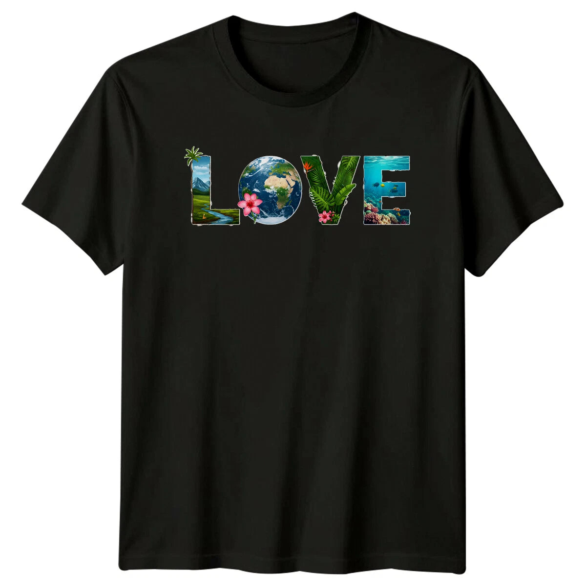 Love Earth Day T-Shirt Nature Save World Ocean Plant Graphic Tee