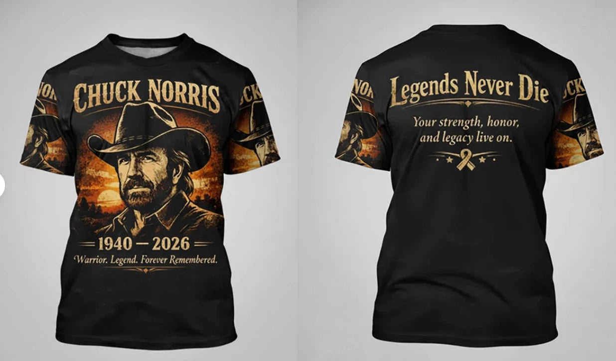 Chuck Norris RIP Legends Never Die 1940 – 2026 T-Shirt AOP All Size LWRE9I8