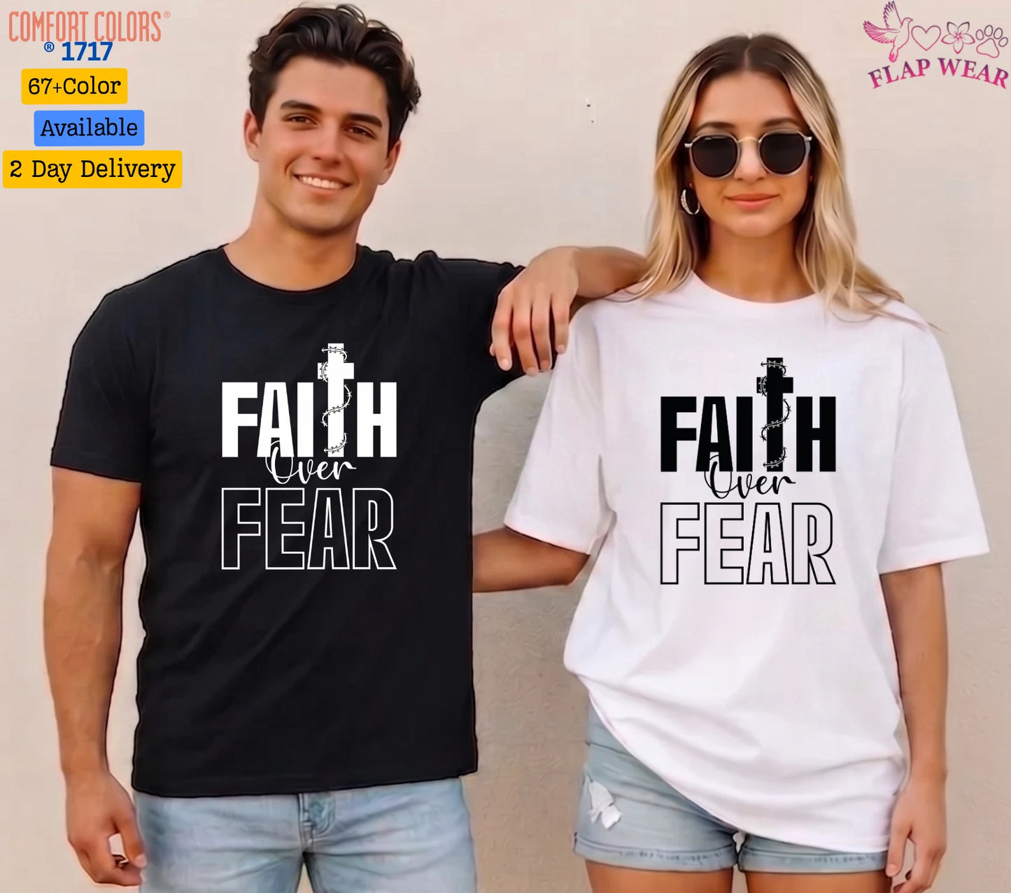 Unisex Faith Over Fear Christian T-Shirt, Men T shirt,Women T shirt Gift Religio