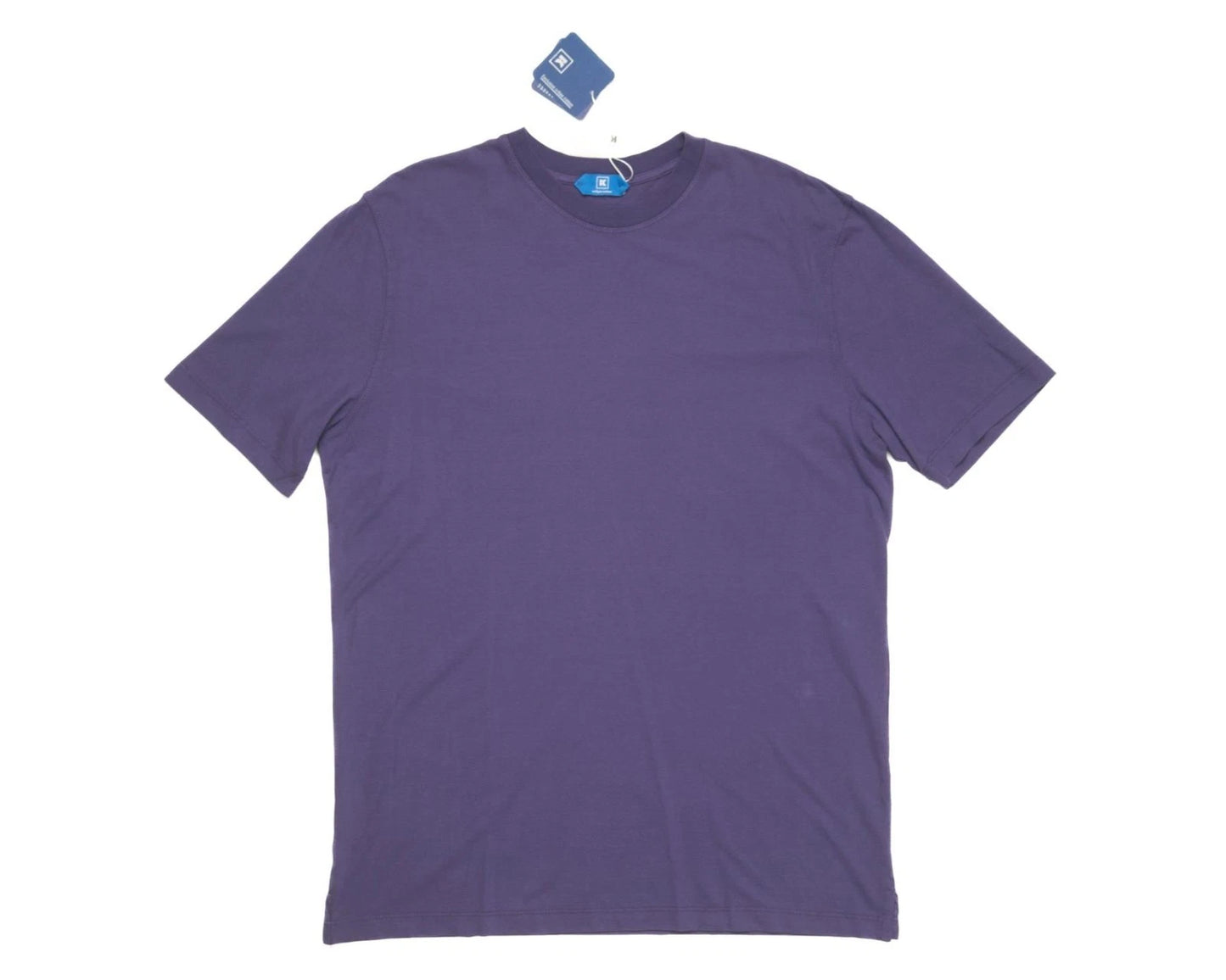 Kired by Kiton $295 NWT Crepe Cotton Short Sleeve Purple Slim T-Shirt L (52 IT)