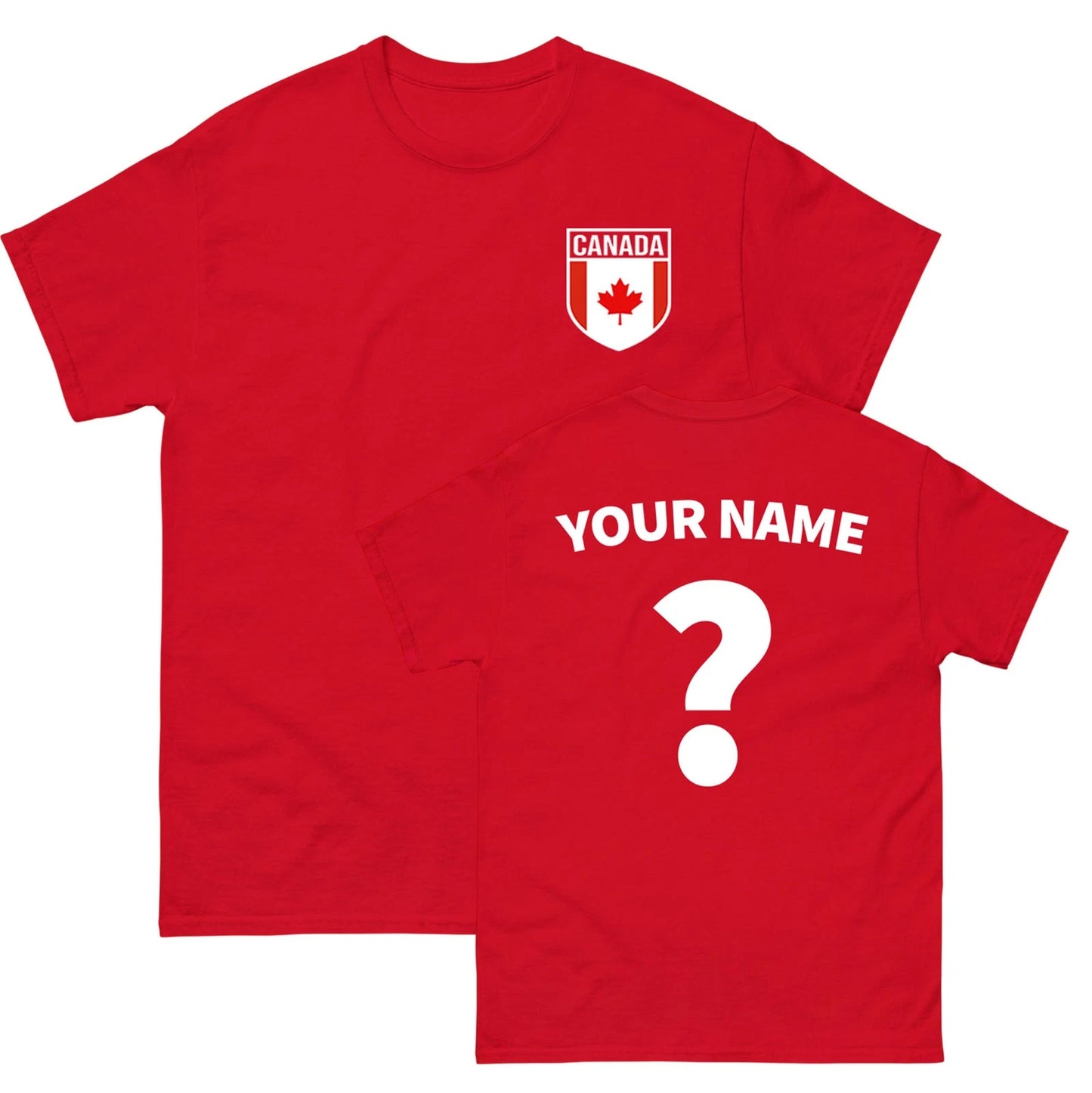Personalised Canada Badge football T Shirt,Custom football Name and Number Tee