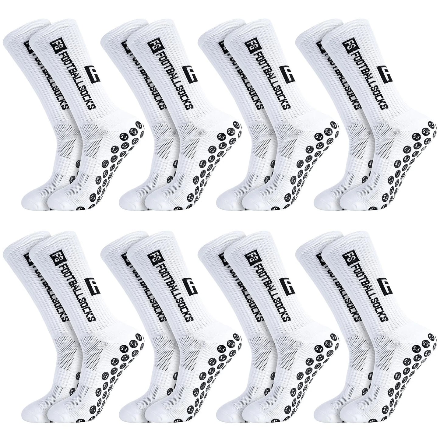 8 Pairs Grip Soccer Socks for Men Anti Slip Athletic Non-Slip Socks Sports Gr...