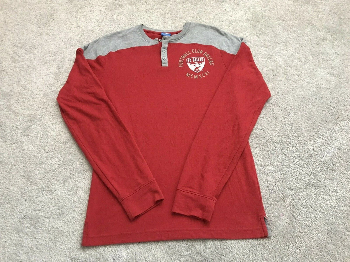 Adidas Football Club FC Dallas Long Sleeve T Shirt Mens Sz S Red Sports Soccer