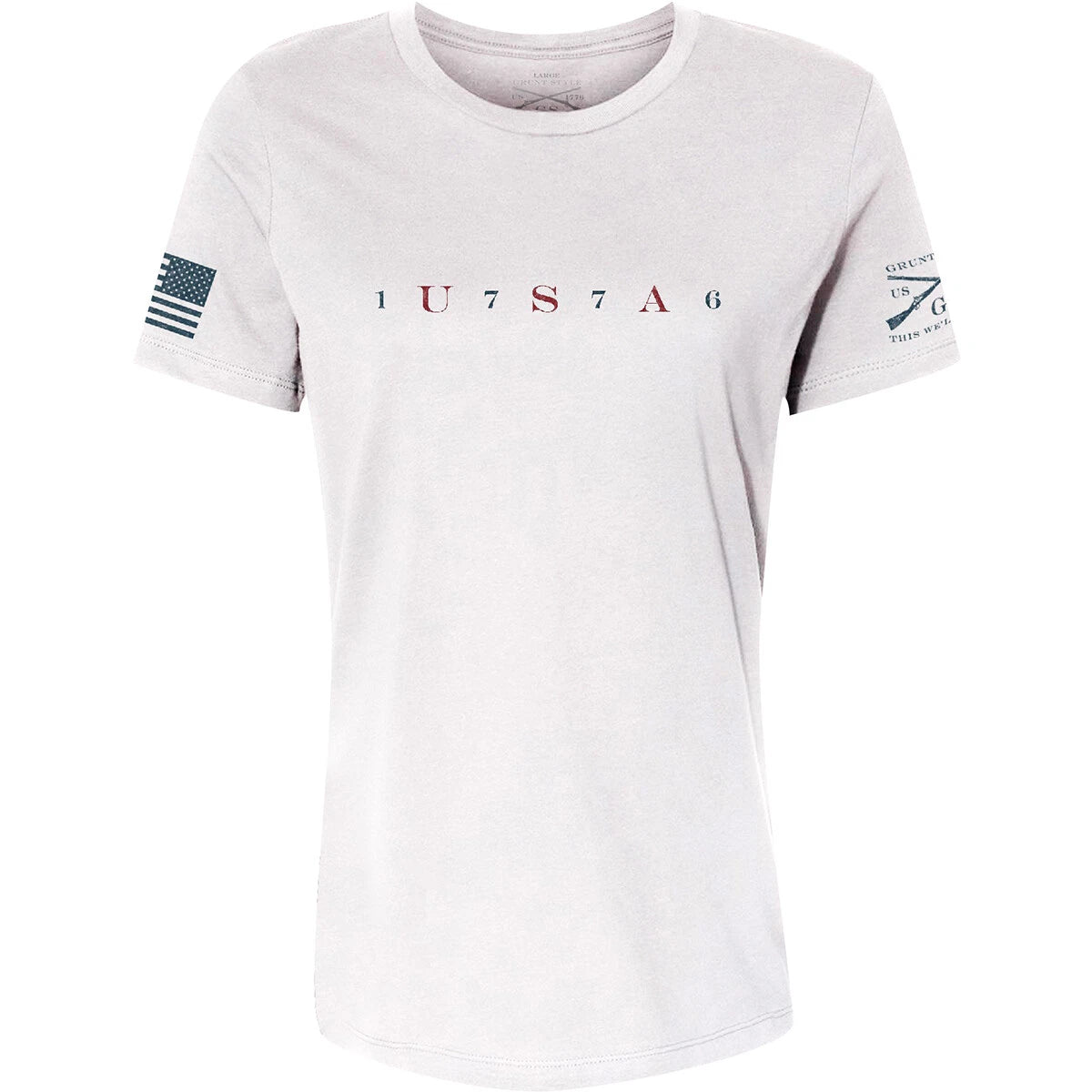 Grunt Style Women's Relaxed Fit USA 76 T-Shirt - White