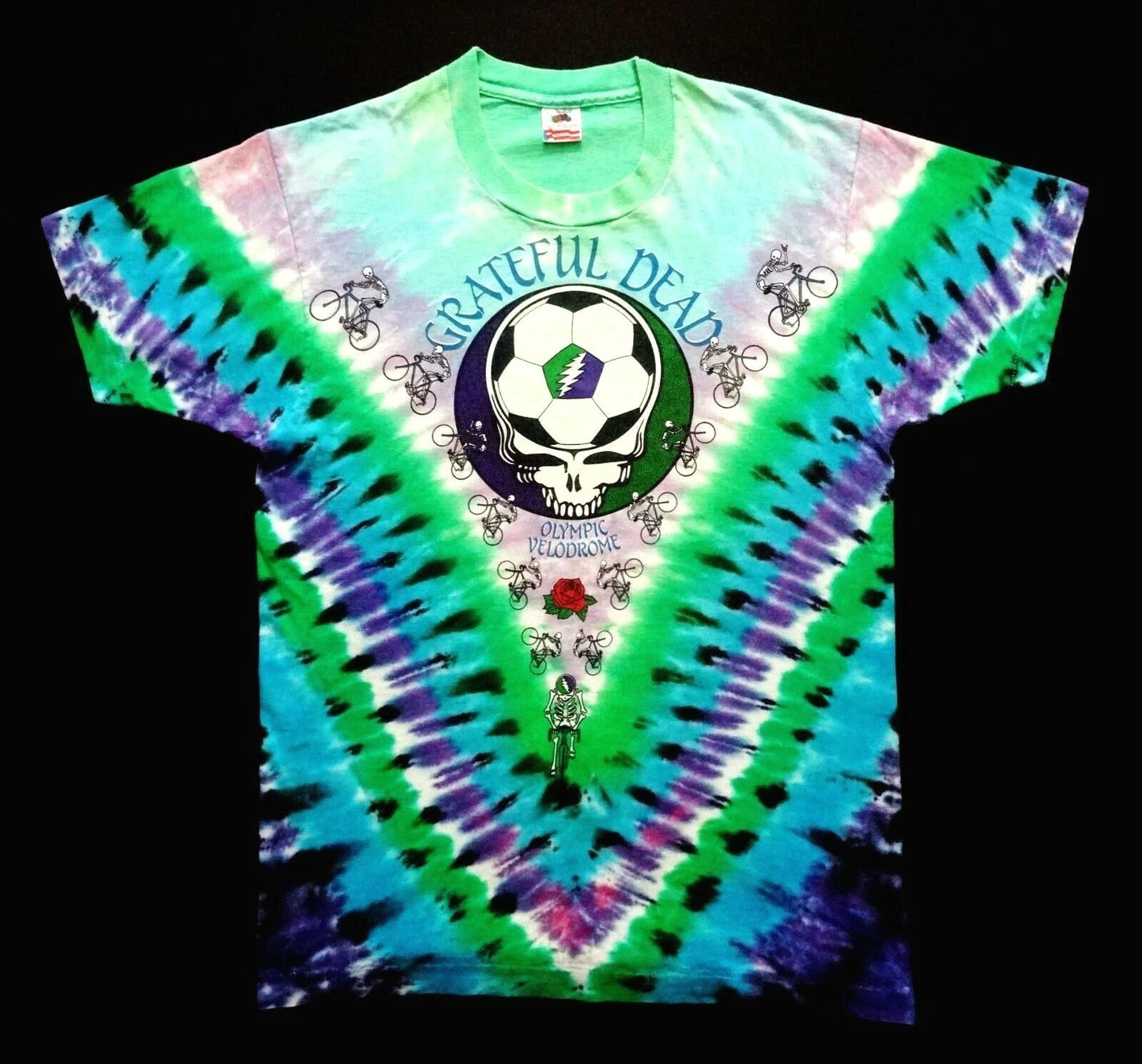 Grateful Dead Shirt T Shirt Vintage 1990 Soccer Cycling Los Angeles CA LA GDM L