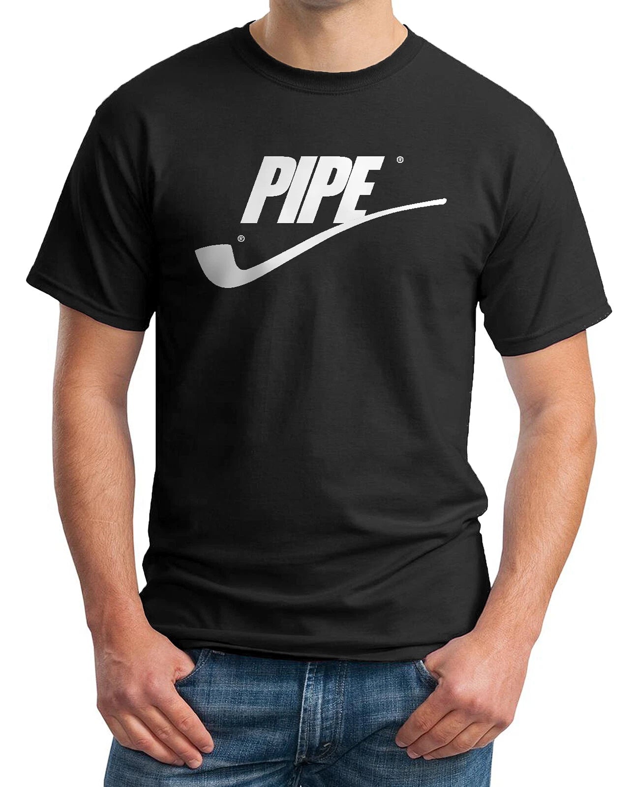Pipe Spoof Tee: Funny Sports Parody Shirt - Mens Medium Pemium Tees