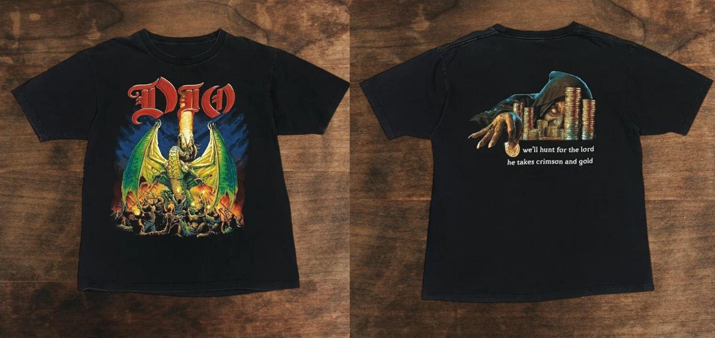2002 Dio Killing The Dragon Vintage Double Sided T-Shirt Metal Graphic Tee
