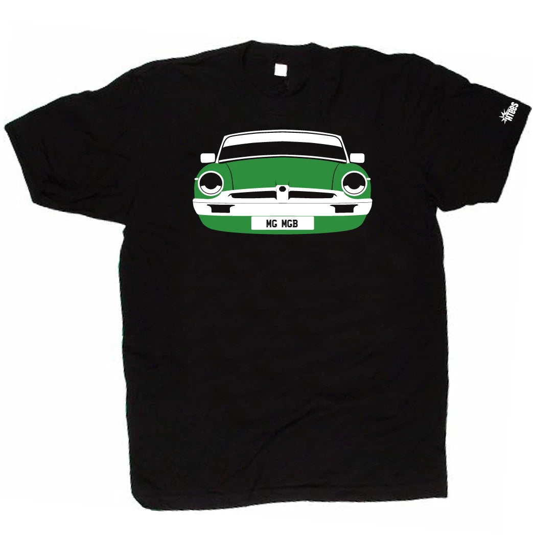 CUSTOM HTees T-shirt - MG MGB Roadster MkII MkIII GT, Pick car colour & plate