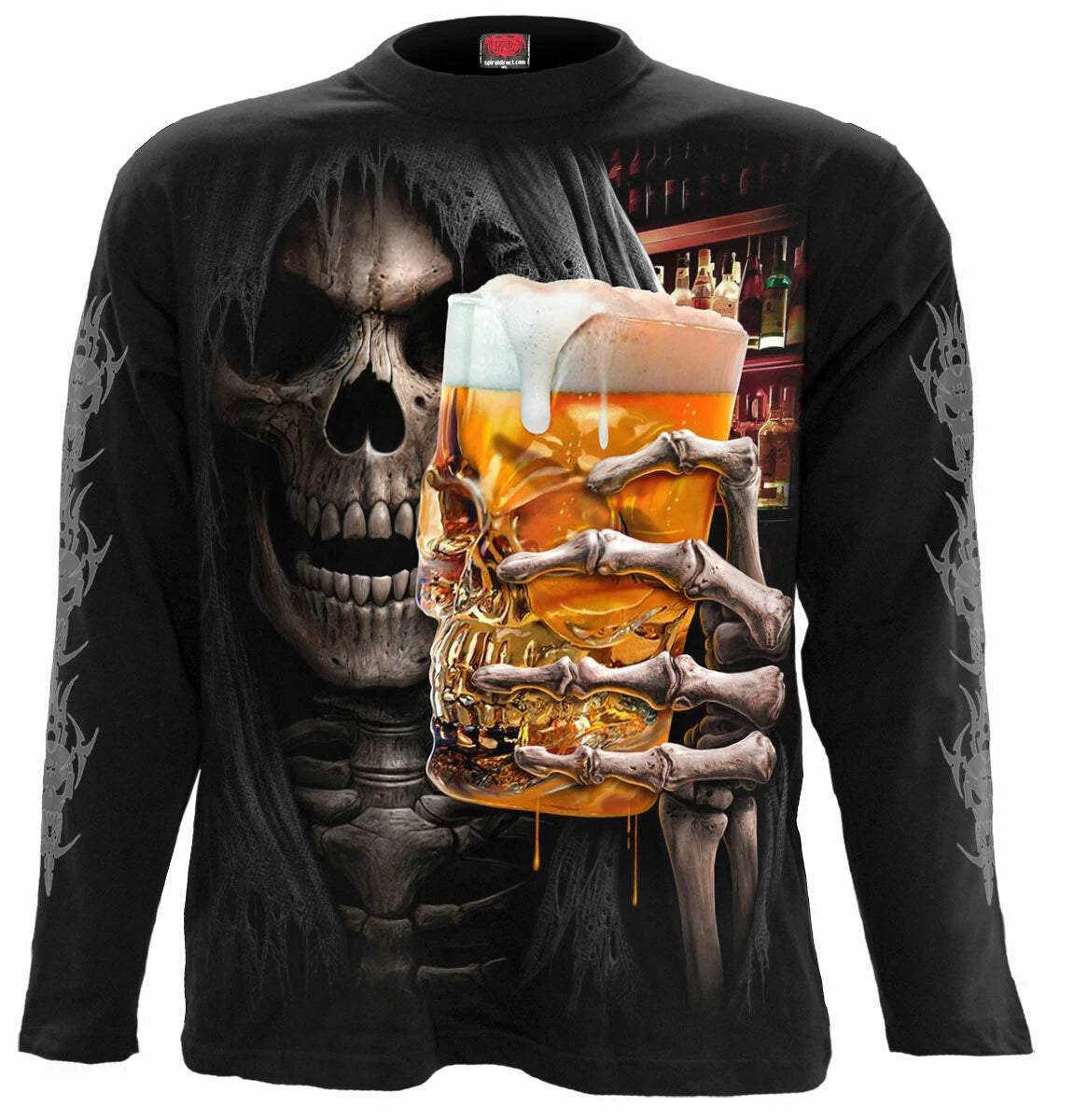 Spiral Direct LIVE LOUD Long Sleeve T-shirt/Biker/Rock/Metal/Skull/Goth/Beer/Top